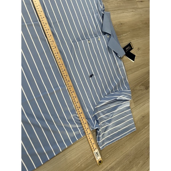 Polo Ralph Lauren Polo Shirt Mens 3XLT Blue/ White Striped Performance - Picture 4 of 8
